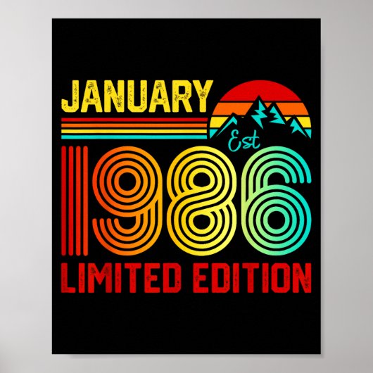 Retro January 1986 Limited Edition 40-year-old 40t ポスター (正面)