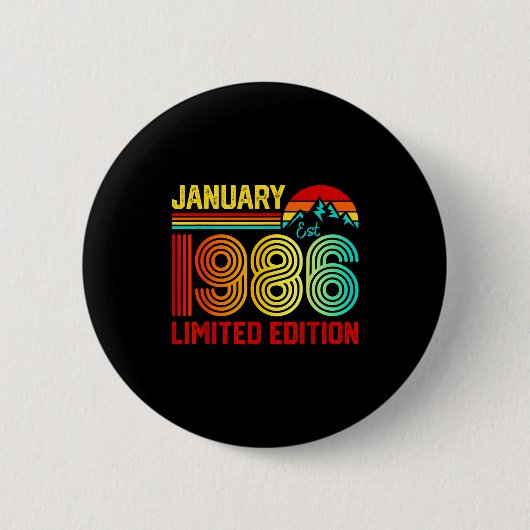 Retro January 1986 Limited Edition 40-year-old 40t 缶バッジ (正面)