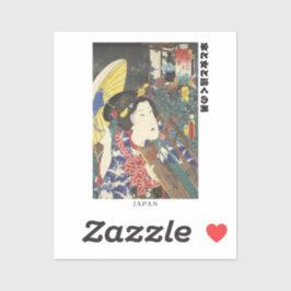 "Retro Japan – Ukiyo-e Art with Authentic Text" シール