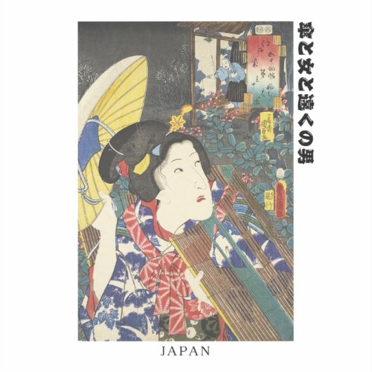 "Retro Japan – Ukiyo-e Art with Authentic Text" シール (正面)