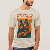 Retro Jazz Band Art Print Tシャツ (正面)