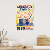 Retro Jazz Band Poster 1980s New Orleans Music Art ポスター (キッチン)