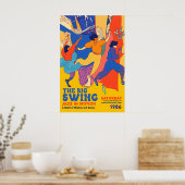 Retro Jazz Dance Art Print 1986 'The Big Swing' ポスター (キッチン)