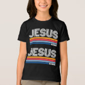 Retro jesus king christian トライブレンドTシャツ (正面)