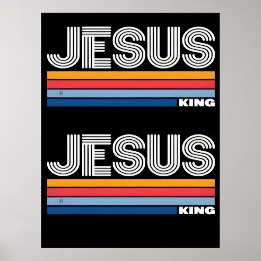 Retro jesus king christian ポスター (正面)