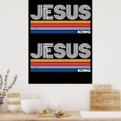 Retro jesus king christian ポスター (キッチン)