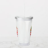 Retro Jingle And Mingle Christmas Santa Red アクリルタンブラー (右)