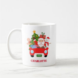 Retro Jingle And Mingle Christmas Santa Red コーヒーマグカップ