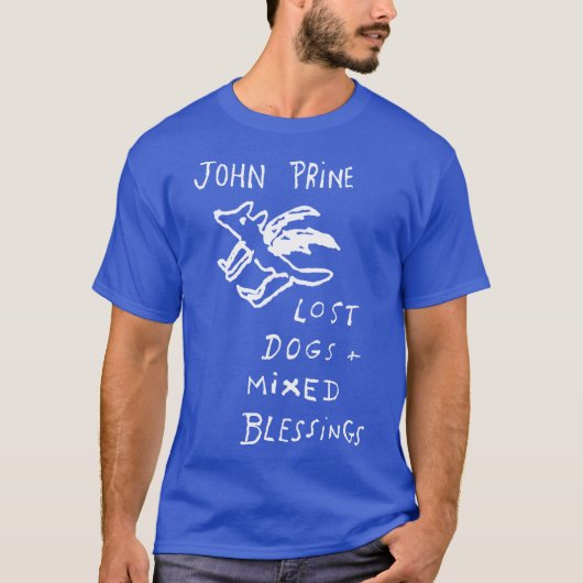 Retro John Prine Lost Dogs and Mied Blessings funn Tシャツ (正面)