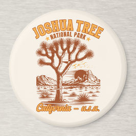 Retro Joshua Tree Illustration in Ochre Red マグネット