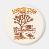 Retro Joshua Tree Illustration in Ochre Red マグネット (正面)