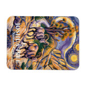 Retro Joshua Tree Landscape Animal Sheep Van Gogh マグネット (横)