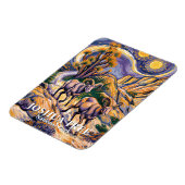 Retro Joshua Tree Landscape Animal Sheep Van Gogh マグネット (左側)