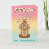 Retro Jukebox Rock On! Musical Birthday Card カード (正面)