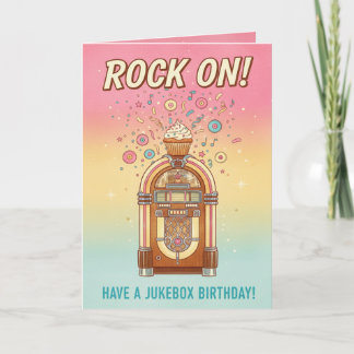 Retro Jukebox Rock On! Musical Birthday Card カード