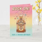 Retro Jukebox Rock On! Musical Birthday Card カード (黄色い花)