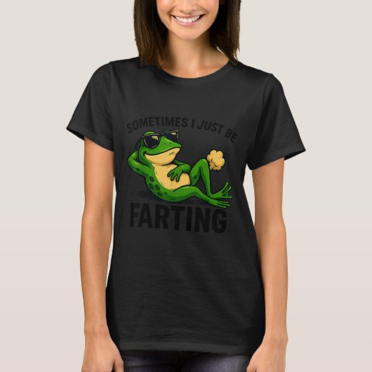 Retro Just I Sometimes Farting Frog Tシャツ (正面)