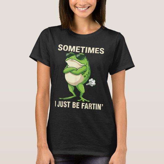 Retro Just Sometimes I Farting Frog Tシャツ (正面)