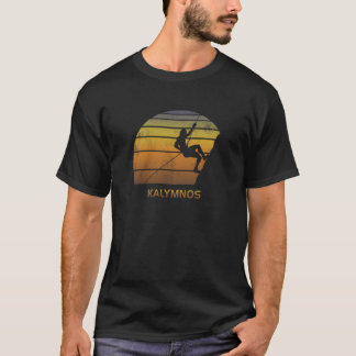 Retro Kalymnos Greece Rock Climbing Fan family Tシャツ