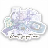 Retro Kawaii Nostalgia – Custom-Cut Vinyl Sticker シール (正面)