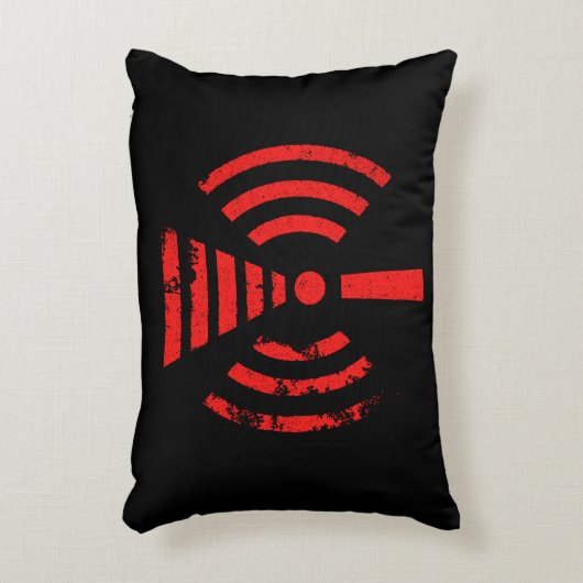 Retro Keep Back Energy Warning Symbol アクセントクッション (正面(垂直))