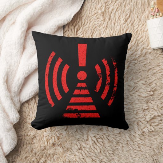 Retro Keep Back Energy Warning Symbol クッション (ブランケット)