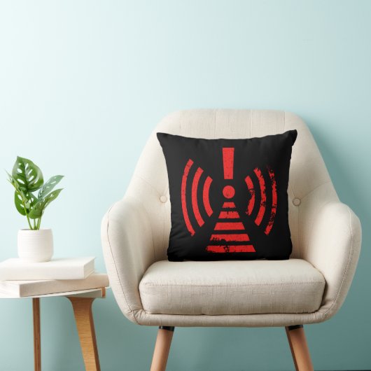 Retro Keep Back Energy Warning Symbol クッション (椅子)