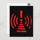 Retro Keep Back Energy Warning Symbol シーズンポストカード (正面/裏面)