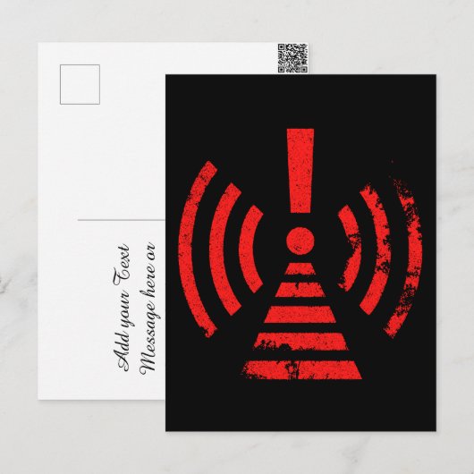 Retro Keep Back Energy Warning Symbol シーズンポストカード (正面/裏面)