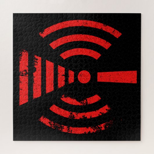 Retro Keep Back Energy Warning Symbol ジグソーパズル (横)