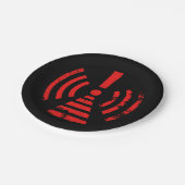 Retro Keep Back Energy Warning Symbol ペーパープレート (アングル)