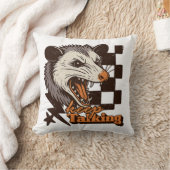 Retro Keep Talking Feral Possum: Angry Wild Animal クッション (ブランケット)