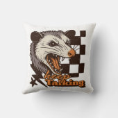 Retro Keep Talking Feral Possum: Angry Wild Animal クッション (裏面)