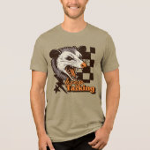 Retro Keep Talking Feral Possum: Angry Wild Animal トライブレンドＴシャツ (正面)