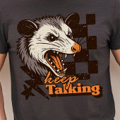 Retro Keep Talking Feral Possum: Angry Wild Animal トライブレンドＴシャツ