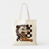Retro Keep Talking Feral Possum: Angry Wild Animal トートバッグ (裏面)
