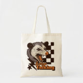 Retro Keep Talking Feral Possum: Angry Wild Animal トートバッグ (正面)