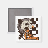 Retro Keep Talking Feral Possum: Angry Wild Animal マグネット (正面/裏面)