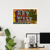 Retro Key West Florida 20x30 Postcard Print ポスター (ホームオフィス)