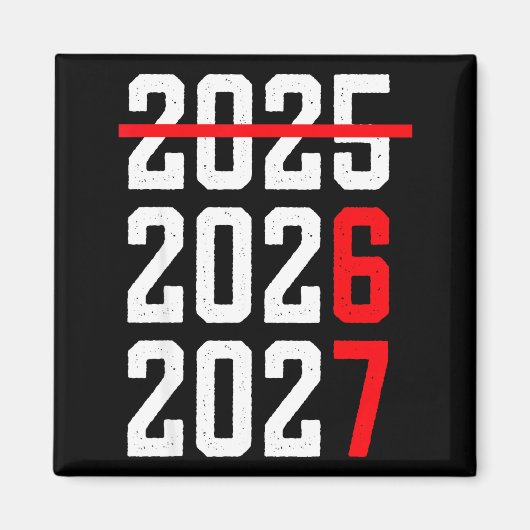 Retro Kids Funny Happy New Year 2026 2027 67 Meme  マグネット (正面)