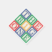 Retro Kids Party Decor for Baby Boy 1st Birthday スタンダードカクテルナプキン (角)