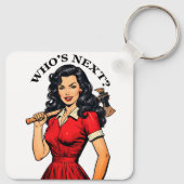 Retro Killer Housewife “Who’s Next?” Keychain キーホルダー (裏面)
