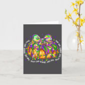 Retro King Cake Coquette Bow Beads Happy Mardi Gra カード (黄色い花)