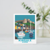 Retro Kinsale Cork Ireland Irish Coastal Village ポストカード (スタンド正面)