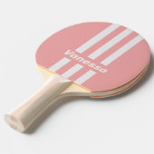 Retro Kiss Three Pin Stripes with Name 卓球ラケット (正面アングル)