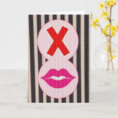 Retro Kiss X Love Card カード (黄色い花)