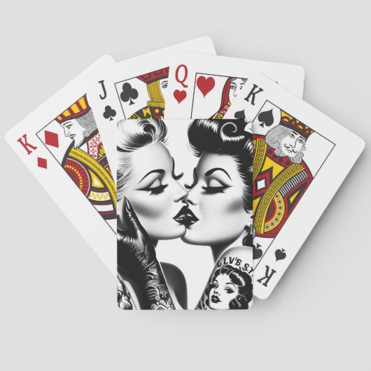 Retro Kissing Pin-ups トランプ (裏面)