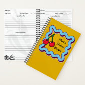 Retro Kitsch 70s Cherry Moms Famous Recipes Book ノートブック (内側)