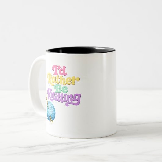 Retro Knitting Style Two-Tone Coffee Mug ツートーンマグカップ (正面左)