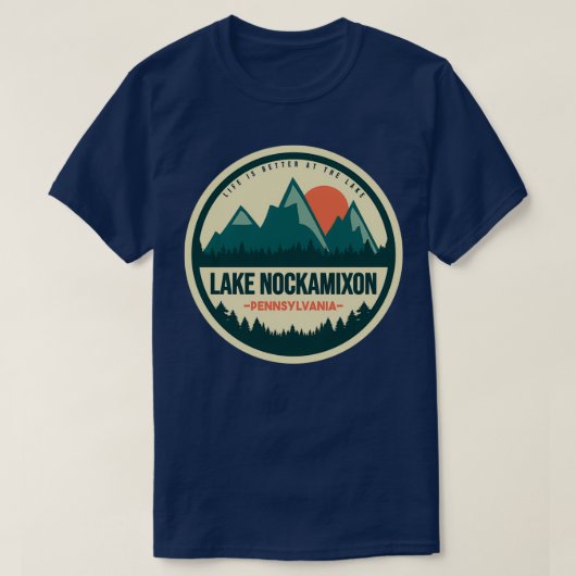 Retro Lake Nockamixon Pennsylvania Tシャツ (デザイン正面)